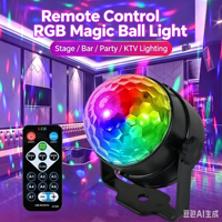 Projecteur LED RGB Rotatif pour Scène, Lumière Disco, Boule DJ, Stroboscope, Contrôle Sonore, Effet Magique, Cadeau de Noël, Lampe Laser pour Fête, Club, Spectacle