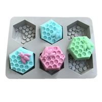 Moule en silicone 3D carré motif nid d'abeille pour savon et gâteau, kit de fabrication de savon artisanal avec logo personnalisé, tendance, vente en gros, DIY