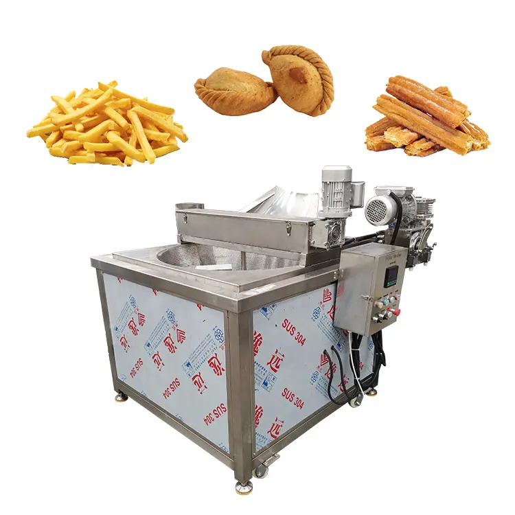 Acero inoxidable Industrial 304 Calefacción eléctrica a gas Cacahuete Snack Food Freidora de Guisantes Verdes Frijol ancho Máquina para freír