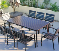 Ensemble de meubles de patio extérieur modernes, robustes, en acier carbone, tables et chaises non pliables, canapé de jardin, imperméable, anti-corrosion
