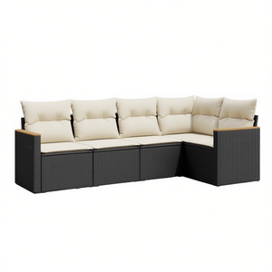 Modular Black PE Rattan Garden <b>Sofa</b> <b>Set</b> Elegant Outdoor Furniture With High Density Foam Cushions For Patio Use - Product Image 1