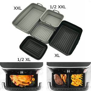 Accessoires pour friteuse à air : Doublures rectangulaires pliables en silicone de 10L pour paniers doubles, Moule en silicone pour friteuse à air, <span class=keywords><strong>Pot</strong></span> en silicone - Product Image 4