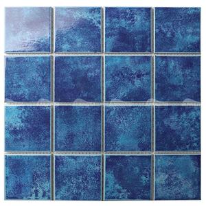 Impresión de chorro de tinta con patrón cuadrado <span class=keywords><strong>azul</strong></span>, azulejos de cerámica para <span class=keywords><strong>piscina</strong></span>, mosaico para nadar, 73x73, precio directo de fábrica - Product Image 3