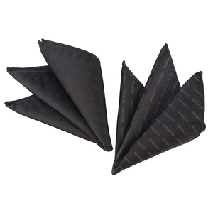 Lenço de Bolso Personalizado para Uniformes, Logo da Empresa, Poliéster, Tecido em Tom Uniforme, Lenço Preto - Product Image 1