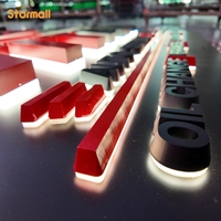 Lettres en relief 3D en métal et acrylique, enseigne personnalisée avec lettres rétroéclairées par LED et effet halo pour logo de bâtiment commercial extérieur