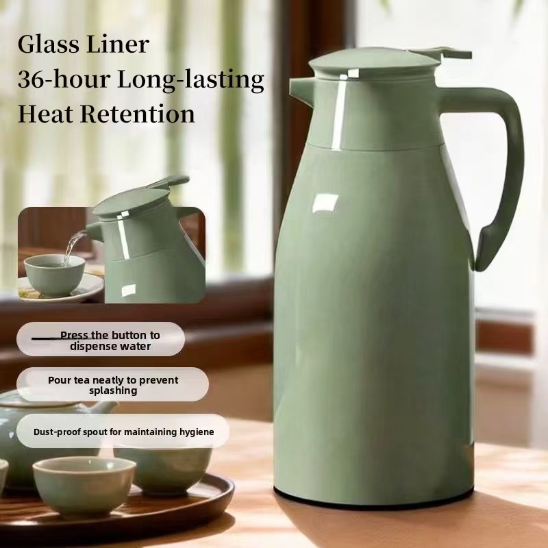 2L 1.3L 1L Vacuum Insulated Thermos Tea Kettle Silver-plated Glass 36 Hours Thermal Insulation Water Bottle
