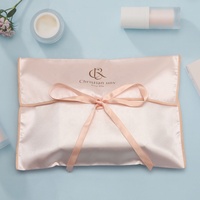 Pochette Cadeau Personnalisée en Satin Or Rose avec Logo pour Perruque Cheveux Sous-vêtements Grand Sac en Soie Enveloppe Sacs en Satin Personnalisés avec Logo