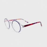 Monture de lunettes ronde en acétate pour enfants 43 21 140, monture complète, 11 options de couleurs, montures de lunettes en gros