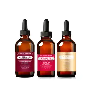 Hete Verkoop Pure Rozenbottel Jojoba Argan Koudgeperste Olie Essentie Hydrateert Olie Voor Gezicht En Haar