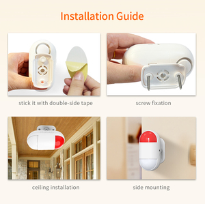 Không dây 120db làm việc một mình cảm biến chuyển động PIR <span class=keywords><strong>Detector</strong></span> ABS thông minh hệ thống báo động ánh sáng tự động cho an ninh nhà - Product Image 4