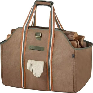 Free Sample Price of the Manufacturer's Custom Factory Large, Sturdy, <b>Waxed</b> <b>Canvas</b> Firewood Log Carrying <b>Bag</b> for Outdoor Use - Product Image 1