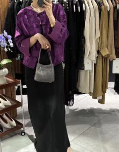 กระเป๋าถือทรงถังหนังวัวผสมผ้าไหมสไตล์จีนสำหรับผู้หญิง ดีไซน์หรูหรา คุณภาพสูง - Product Image 5