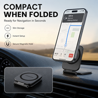 Support de téléphone magnétique pliable 360° °   Support de voiture réglable et support de bureau mains libres pour écran de voiture et ordinateur portable