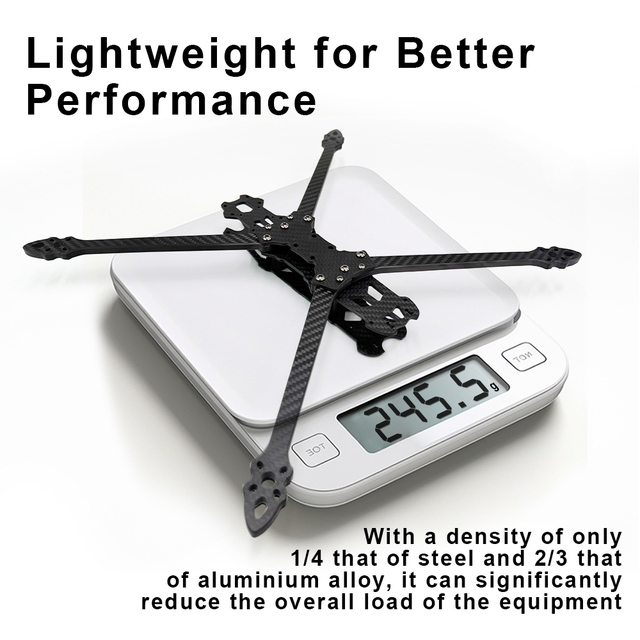 T700 10inch Carbon Fiber Quadcopter Frame Kit 5.5mm Arm for FPV Freestyle RC Racing Drone Models Black Lightweight High Strength