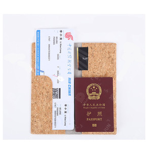 Anti-theft card <b>holder</b>, passport cover, cork leather passport case - Product Image 1