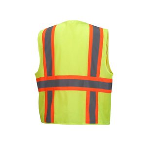 Gilet de sécurité réfléchissant à haute visibilité en polyester bicolore avec logo personnalisé CITICITY, classe 2 ANSI, pour géomètres, avec poches - Product Image 4