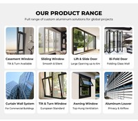Ventana Abatible de Aluminio con Doble Acristalamiento, Impermeable y de Alta Hermeticidad, en Color Negro, para Proyectos de Viviendas con Ahorro Energético en Nigeria