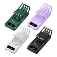 Power Bank Nirkabel Portabel Ultra Tipis 20000mAh Pengisian Cepat dengan Baterai Li-Polymer dan Empat Kabel