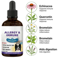 OEM Soin Digestif Liquide pour Chiens et Chats – Soulagement Peau Irritée 60ml Gouttes – Complément Digestion Curcuma Chardon-Marie