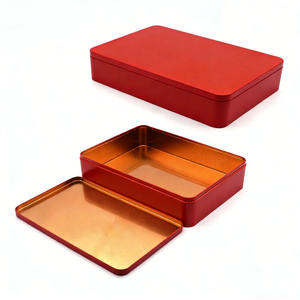 Boîte en fer blanc rectangulaire recyclable pour gâteaux et aliments, personnalisable - Product Image 1