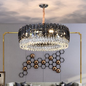 Lampadario a Sospensione LED in Cristallo Nero 110V/220V per Casa, Ufficio, Hotel - Illuminazione Decorativa - Product Image 5