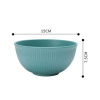 Lot de Bols en Paille de Blé Personnalisables, Incassables, Sans BPA, Colorés et Côtelés, pour la Maison et le Camping, 6 Couleurs