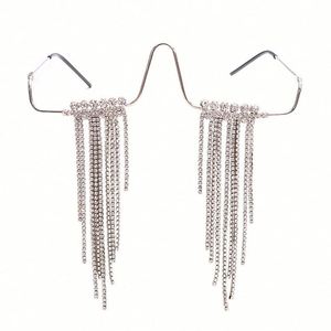 Montures de lunettes sans verres personnalisées de luxe vintage steampunk avec diamants et strass pour femmes - Product Image 5