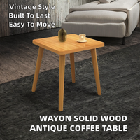 Table basse portable en bois massif, quatre pieds cylindriques, design antique, mobilier moderne pour salon, chambre et décoration intérieure