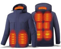 Manteau chauffant d'hiver 12V alimenté par batterie Coupe-vent de ski d'extérieur Veste chauffante imperméable pour hommes
