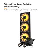 Refroidisseur d'eau pour processeur AIO ARGB Zeromaster New Style 360 mm, compatible AM5/LGA 2011, affichage de la température, refroidissement du processeur PC pour le jeu