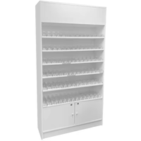 HIKUYA Étagère à cigarettes en MDF moderne et robuste, utilisation en magasin, vitrine de supermarché, présentoir - Blanc