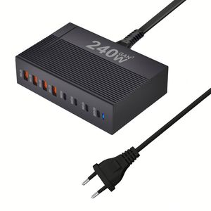 240W GaN 8 Port <b>USB</b> <b>C</b> Fast Charger Block PD100W Multi-ports 4C4A Charging Station PD 3.0 Wall Power <b>Adapter</b> - Product Image 4