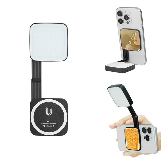 M38 Mini Foldable Beauty Makeup Mirror Magnetic Pocket Light New Cross-Border Fill Light for Mobile Phone Camera Flash Lights