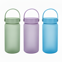 Bouteille d'eau en plastique personnalisable avec logo, 680, 750, 1200 ml, à large ouverture avec poignée, idéale pour la rentrée scolaire, le sport et la gym