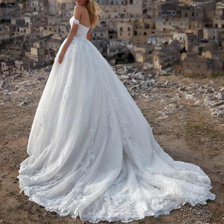 slim fit dress slacks Mermaid Gold Appliques Half Sleeve Cape Bridal Gowns TWA079 main image 1