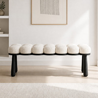 Banc long en bois massif de style nordique pour chambre à coucher, vestiaire, bout de lit, canapé et chaise pour usage domestique, banc à chaussures à l'entrée.