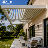 Pergola murale en aluminium Jiake avec toit à lames orientables, montage facile pour jardin, terrasse, gazebo