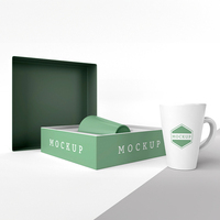 Mug OEM innovant avec boîte d'emballage personnalisable Options de papier couché uniques-Matériaux en cuir et feuille d'aluminium pour des cadeaux uniques