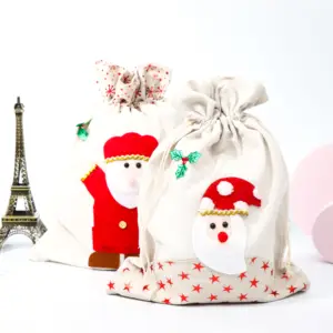 Sac à poussière en coton personnalisé à cordon série de noël sacs à chaussures en coton pour sacs à poussière de voyage pour chaussures