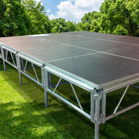 Plateforme de Scène Portable en Aluminium 1x1m 1x2m Modulaire à Hauteur Réglable pour Concerts Extérieurs, Mariages, Événements, Performances d'Église, Mobile