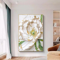 Abstrakte Gerahmte Elegante Blumen-Wanddekoration für Zuhause und Büro Großer Einfacher Digitaldruck Florales Kristallporzellan-Gemälde