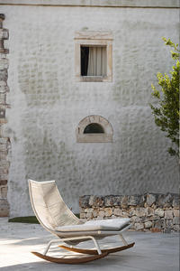 Sedia a dondolo da giardino in teak, sedia a dondolo, da giardino, sedia a dondolo, da giardino, per patio, con corda girevole, resistente, in alluminio, <span class=keywords><strong>poltrona</strong></span> - Product Image 2