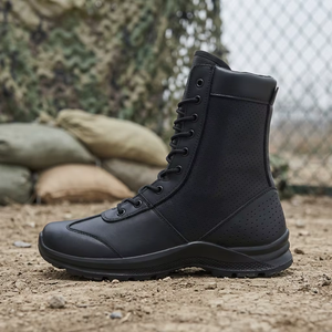 Bottes tactiques Elkland pour hommes en similicuir, montantes, respirantes, avec semelle extérieure en caoutchouc, pour toutes les saisons et activités de plein air - Product Image 1