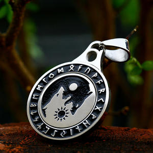 SS8-913ABP Steel soldier Fashion collana da uomo nuova argento black wolf ciondolo gioielli in acciaio inossidabile regalo - Product Image 6