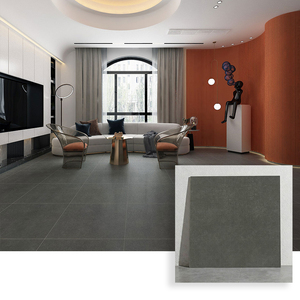 Carreaux de céramique modernes pour salon 60x60, carreaux de sol en porcelaine gris foncé antidérapants 600x600 pour chambre à coucher - Product Image 1