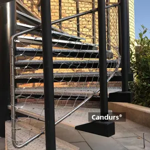 Candurs Flexible Ferrule Wire Rope Net Stainless Steel Mesh For Railing Balustrade Staircase On Bridge Systems