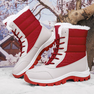 Chaussures d'hiver imperméables pour femmes, rembourrées en coton, résistantes au froid, antidérapantes, chaudes, fourrées, bottes de neige pour femmes - Product Image 1