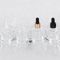 Flacon compte-gouttes en verre transparent de 30 ml (1 oz) à fond épais pour sérum de soin, huiles essentielles, crème visage, blush, emballage cosmétique