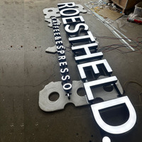 Lettres en acrylique en acier inoxydable LED personnalisées, éclairées par l'avant, étanches pour l'extérieur, pour les entreprises