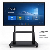 Tableau blanc interactif intelligent avec écran tactile LED 4K de 55, 65, 75, 85, 86, 98, 110 pouces, avec Android 14 16 pour l'enseignement scolaire